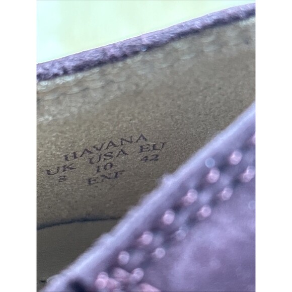 Hotter Havana Women's US 10 Low Wedge Loafer Burgundy Nubuck Woven Leather Toe - Picture 11 of 11